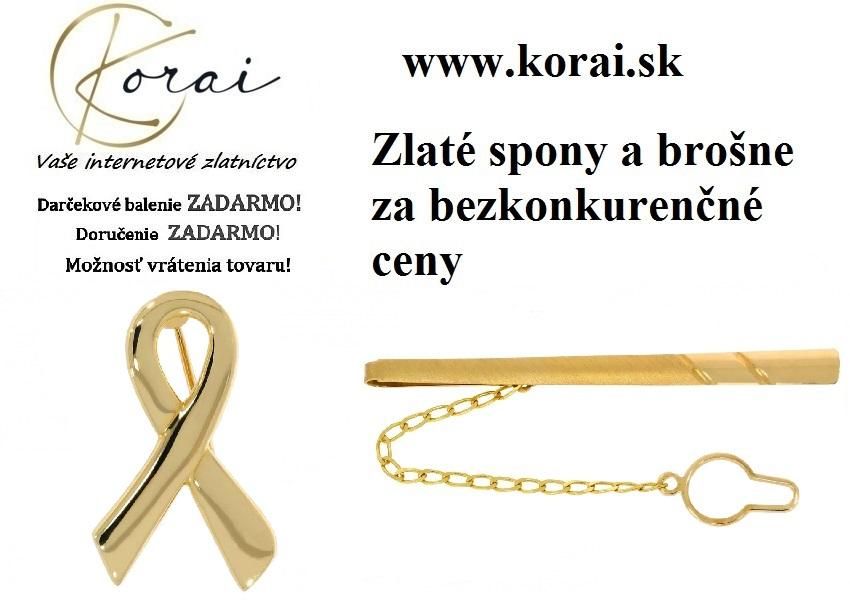 Zlaté kravatové spony a brošne Korai, fotka 1 z 4