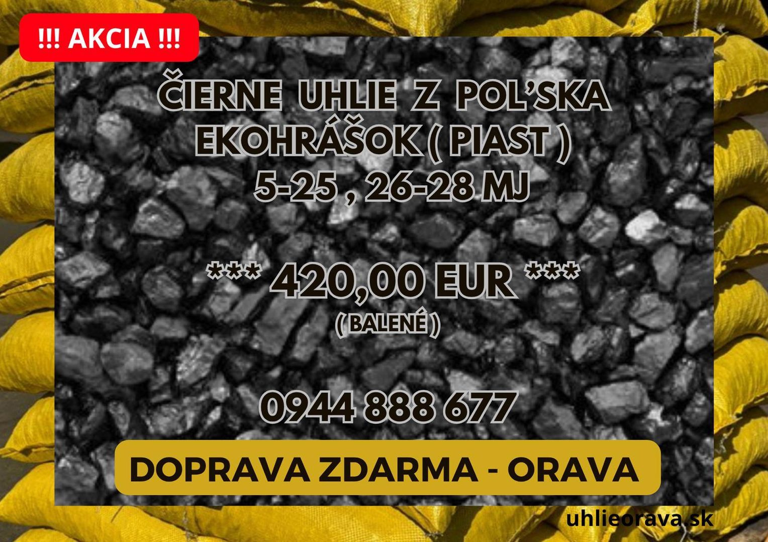 Cierne uhlie z POĽSKÉ/ EKOHRÁŠOK DOPRAVA Z DARMA - ORAVA, fotka 1 z 1